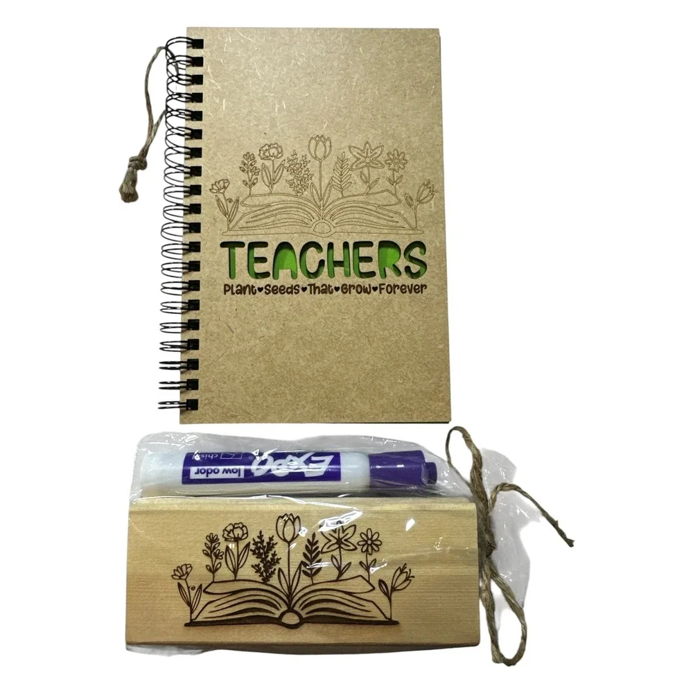 Teacher Appreciation Gift Set‎ Notebook Coloring Book Wooden Eraser Expo Marker